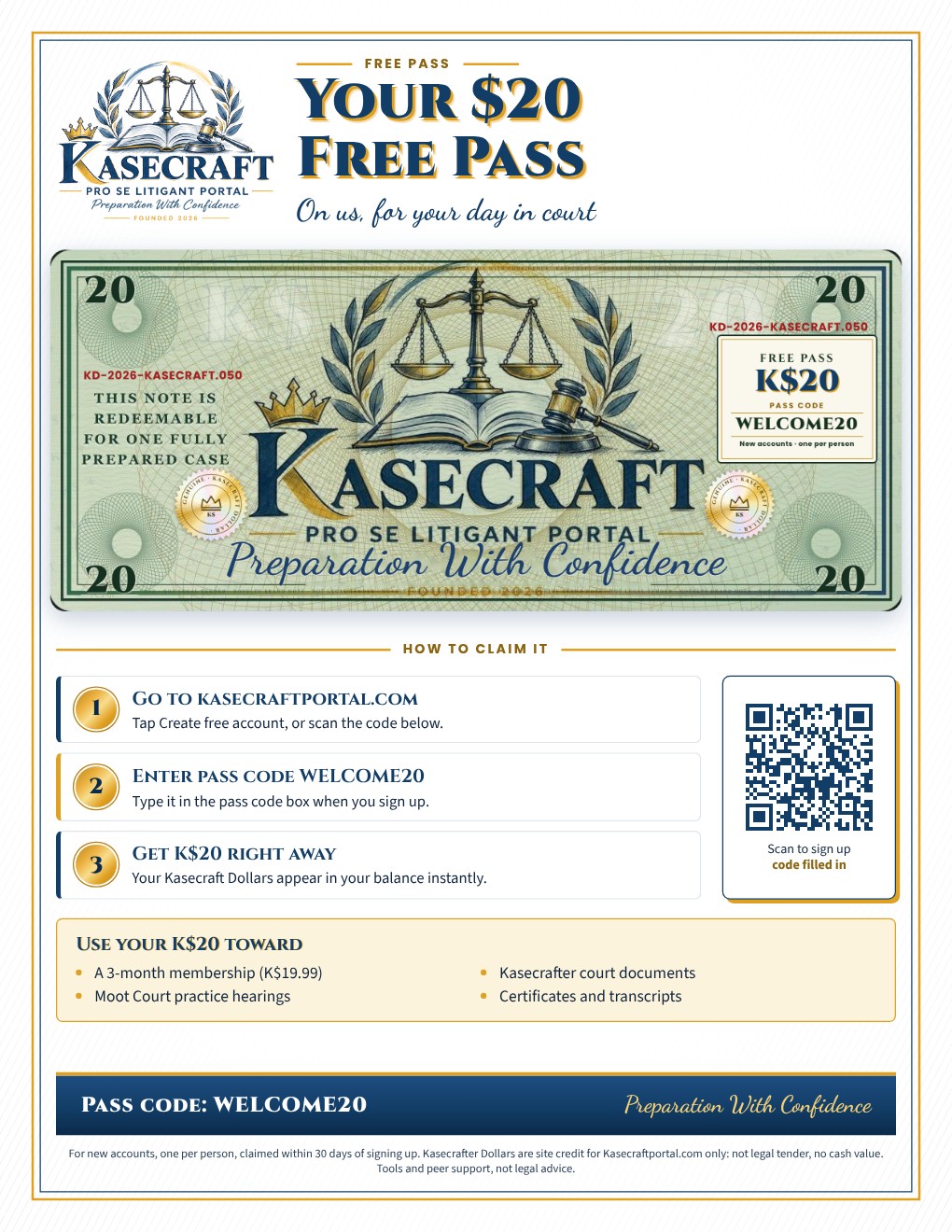 $20 Free Pass flyer preview