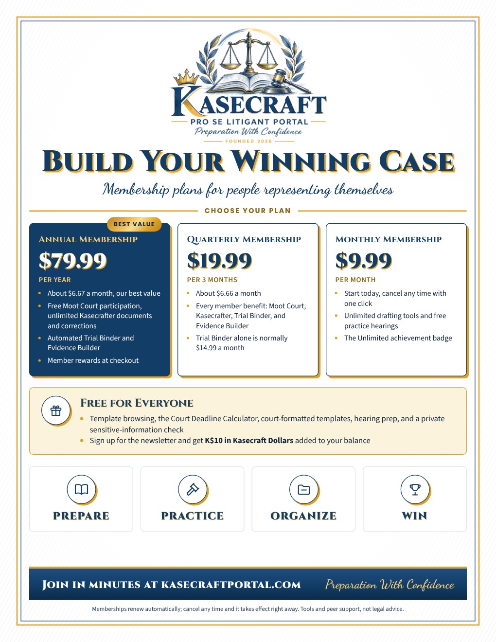 Build Your Winning Case flyer preview