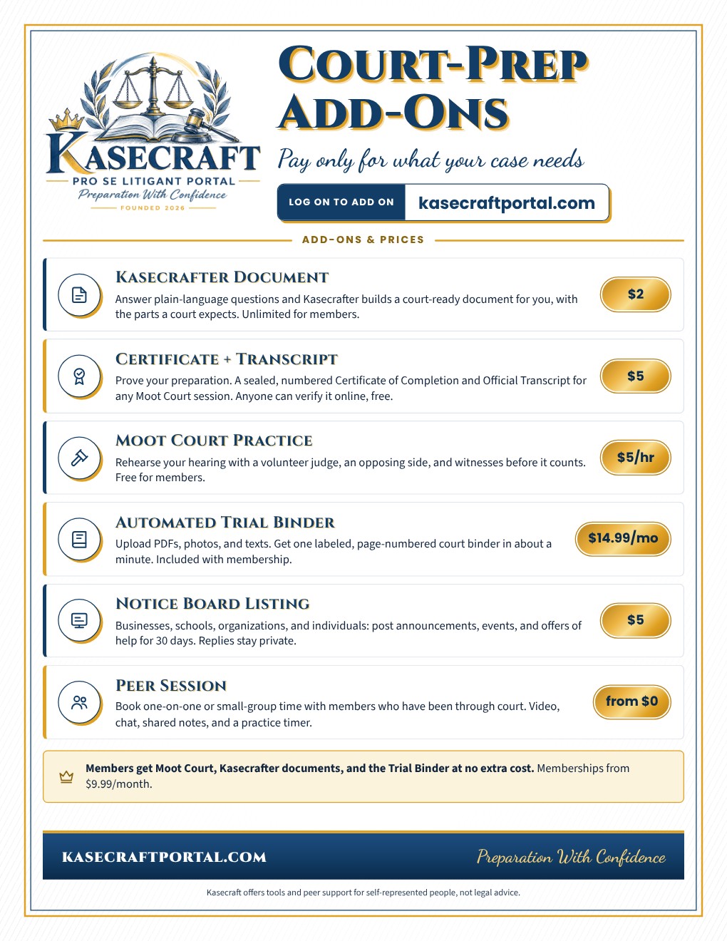 Court-Prep Add-Ons flyer preview